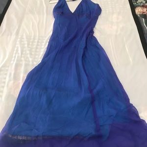 Zola Medium Silk Blue Halter Evening Gown